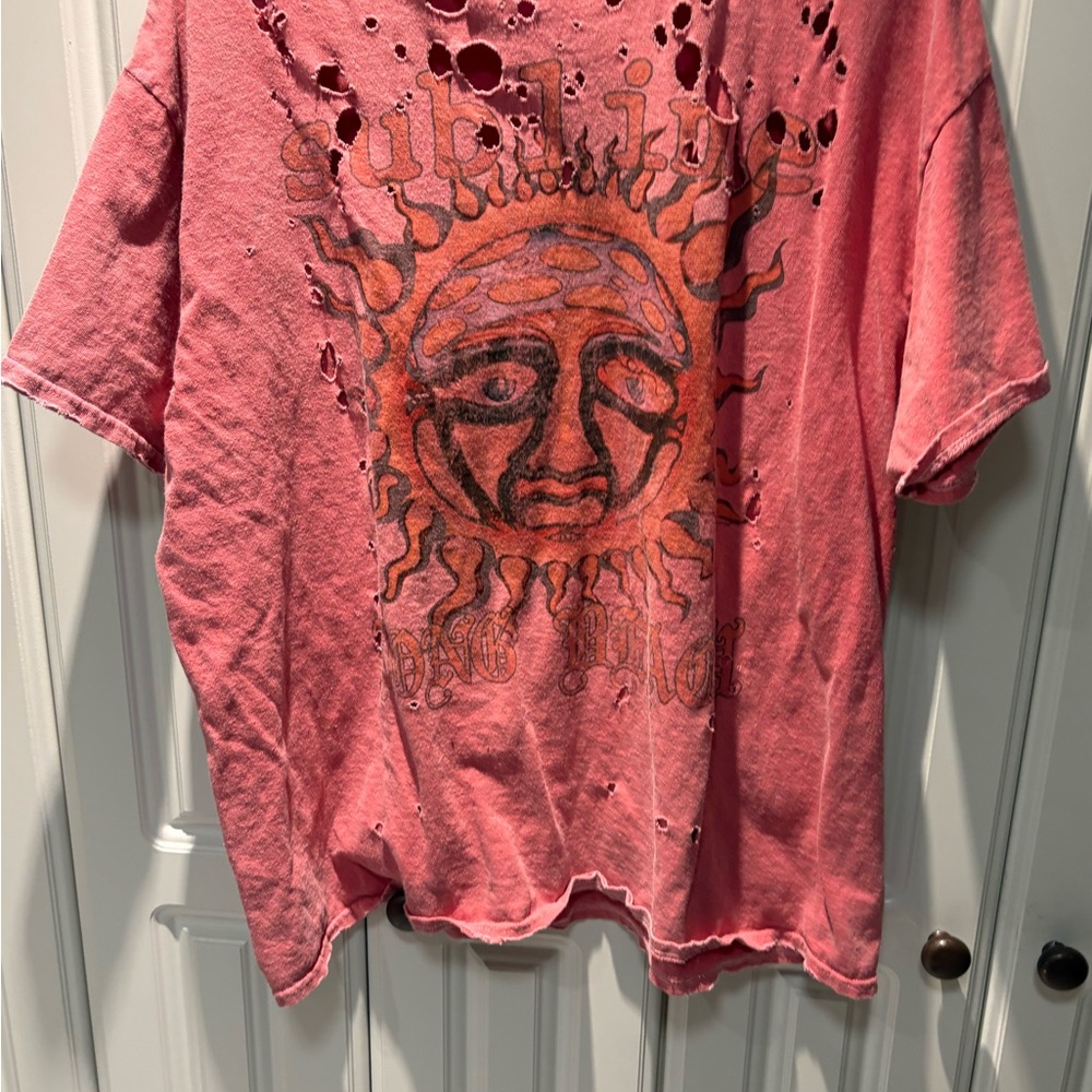 Distressed Pink Graphic Tee